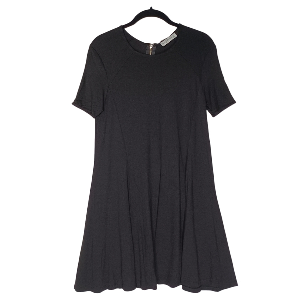 ABERCROMBIE & FITCH Short Sleeve Zipper Back A Line Black Stretchy Dress XS